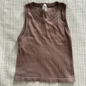 Aritzia Ribbed Tank Top - Tan